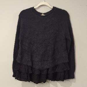Oddi Anthropologie Fuzzy Sweater Black size S/M